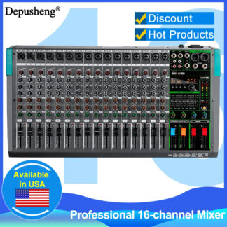 Mixer Audio 16 Canali Depusheng MG16 con USB, Phantom 48 V e 256 DSP – immagine principale – DJShopItalia