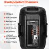 Sistema PA portatile 2000 W con 2 diffusori da 15", mixer e Bluetooth – immagine 5