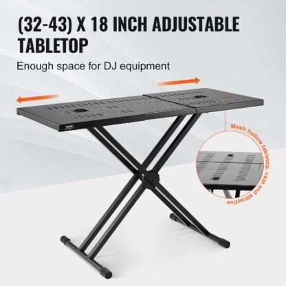 Tavolo DJ portatile regolabile per laptop, controller e mixer – immagine 4