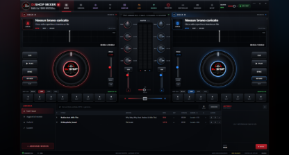 DJShop Mixer X 2 Beta 2.5.2 — interfaccia mixer a due deck
