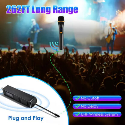 Set di microfoni wireless UHF ricaricabili – immagine 3