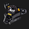 Luce laser DJ a 3 bracci con sfere disco, fasci RGB e DMX