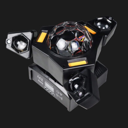 Luce laser DJ a 3 bracci con sfere disco, fasci RGB e DMX – immagine 2