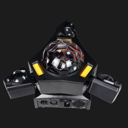 Luce laser DJ a 3 bracci con sfere disco, fasci RGB e DMX – immagine 4
