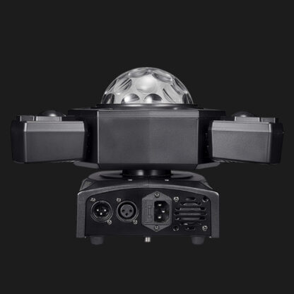 Luce laser DJ a 3 bracci con sfere disco, fasci RGB e DMX – immagine 5