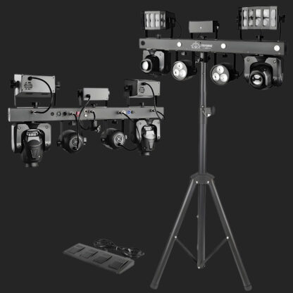 Sistema luci DJ X15 Gigbar 5-in-1 con teste mobili, laser e strobo